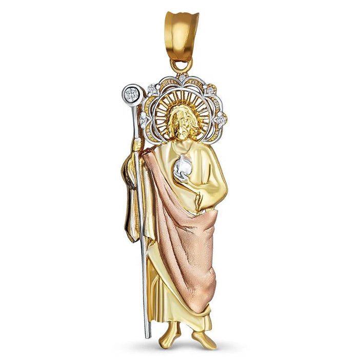 14k Gold Tri-Color Saint Jude Pendant