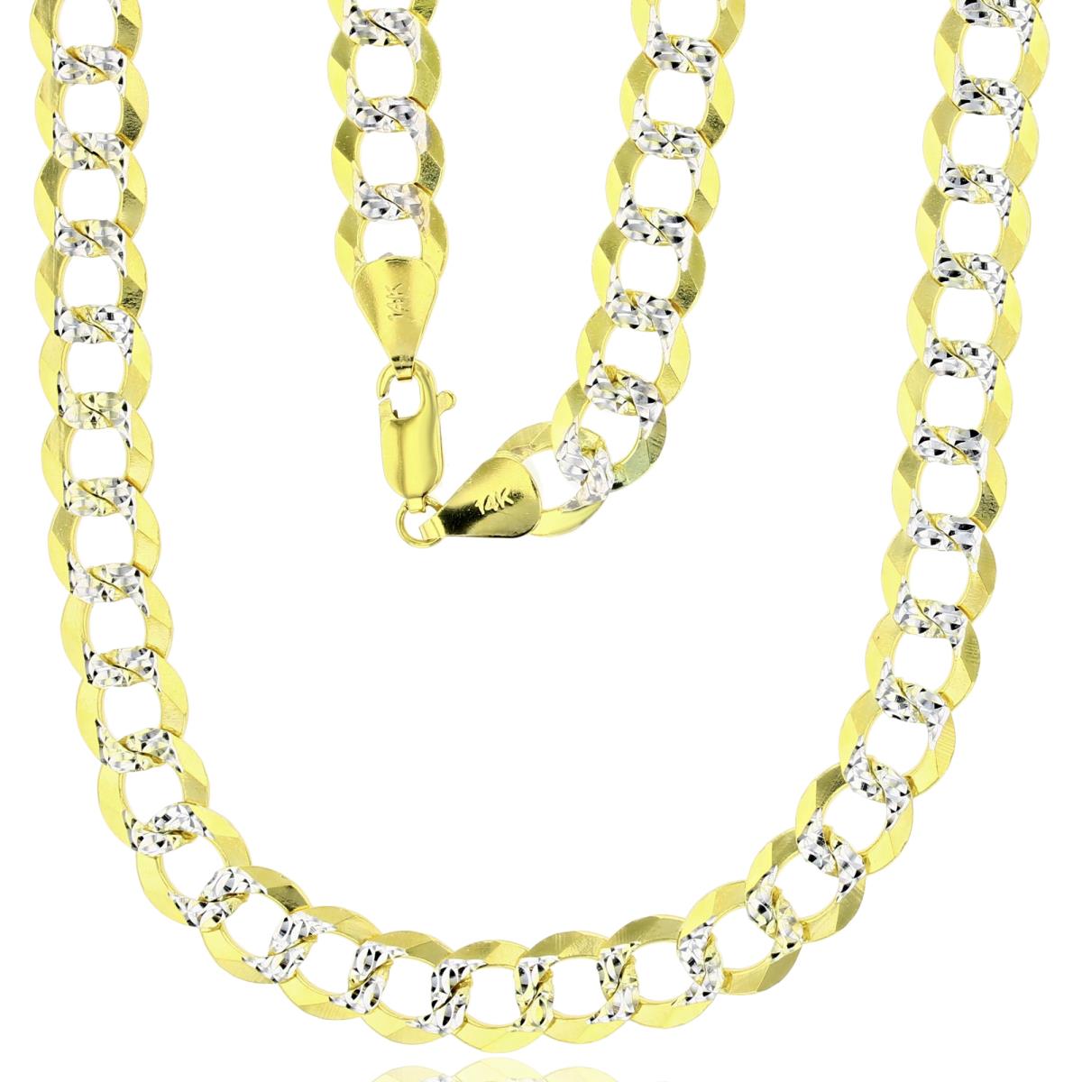 Real 14k Gold Diamond Cut Curb Chain - 8mm