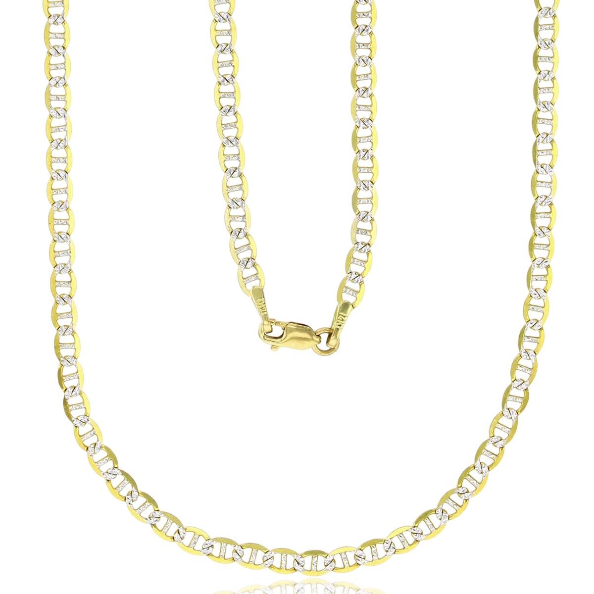 Real 14k Gold Diamond Cut Mariner Chain - 2.5mm