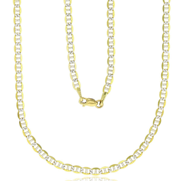 Real 14k Gold Diamond Cut Mariner Chain - 2.5mm