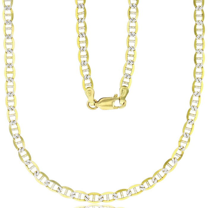 Real 14k Gold Diamond Cut Mariner Chain - 3mm