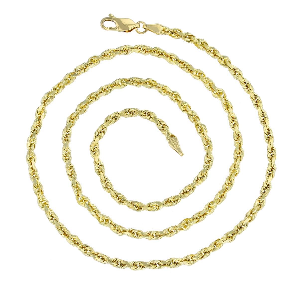Real 14k Gold Rope Chain 3mm (Diamond Cut)