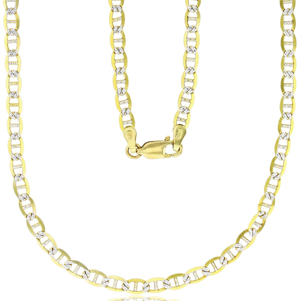 Real 14k Gold Diamond Cut Mariner Chain - 4mm