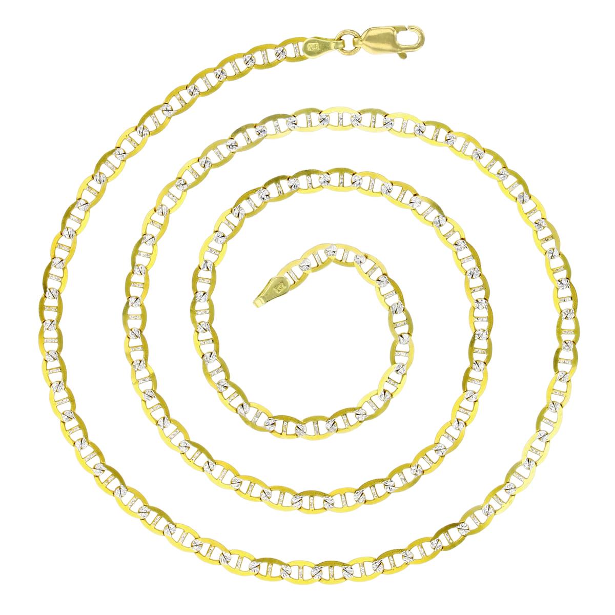 Real 14k Gold Diamond Cut Mariner Chain - 4mm