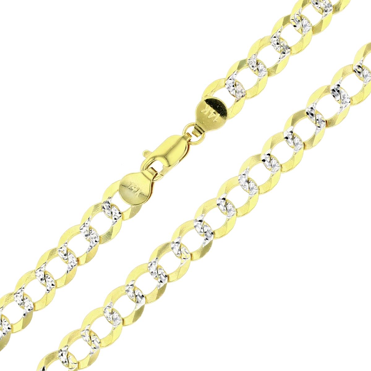 Real 14k Gold Diamond Cut Curb Chain - 7mm
