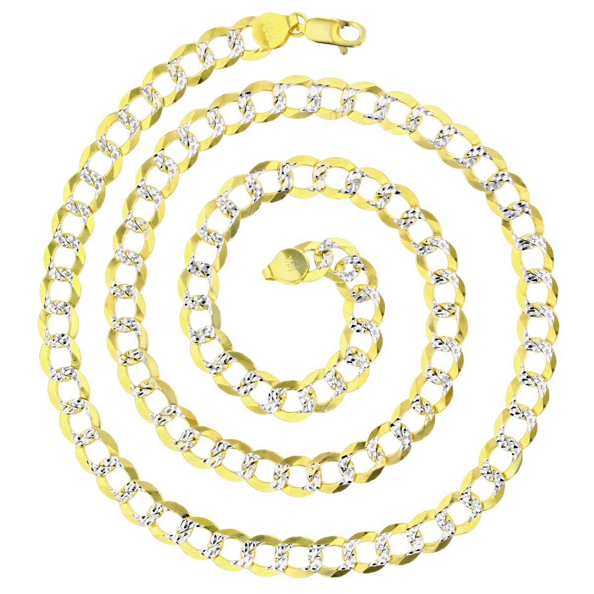 Real 14k Gold Diamond Cut Curb Chain - 7mm