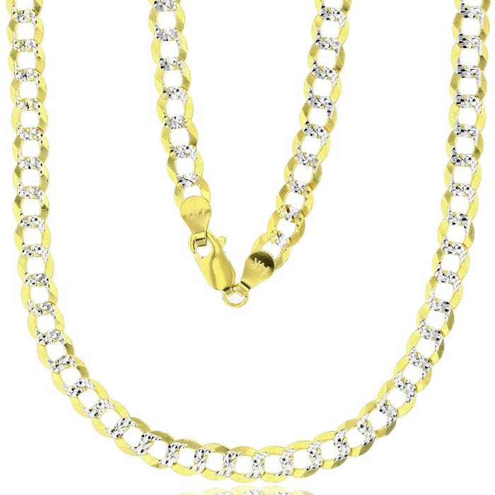 Real 14k Gold Diamond Cut Curb Chain - 5.5mm