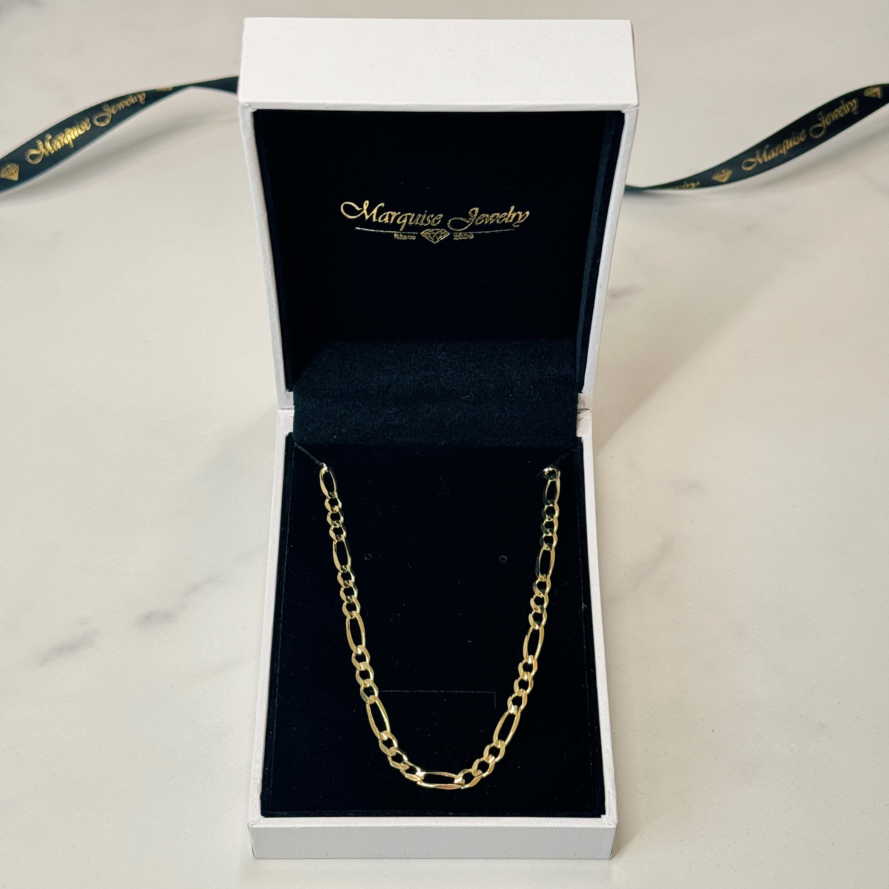 Real 14k Gold Figaro Chain - 4mm
