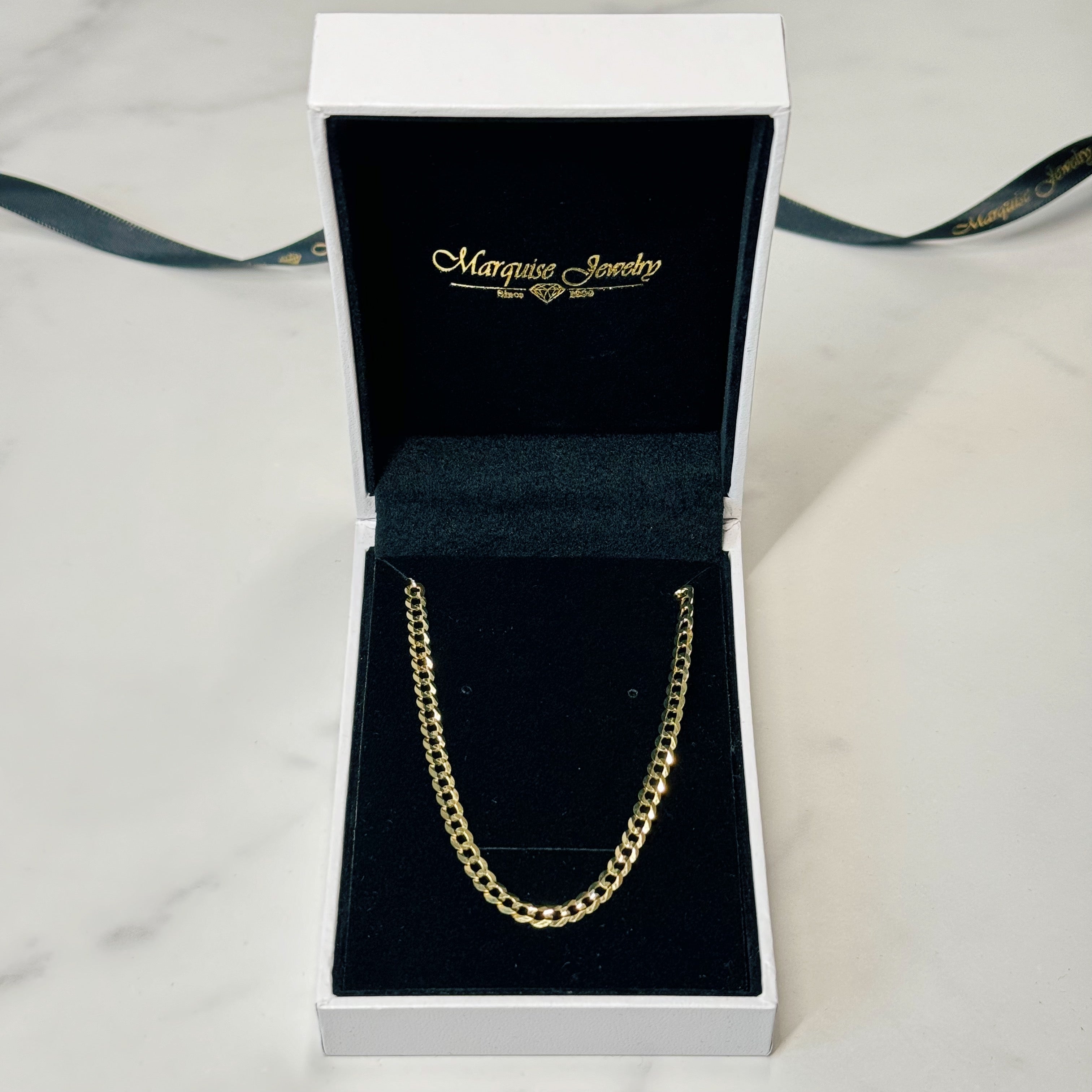 Real 14k Gold Curb Bracelet - 3.5mm