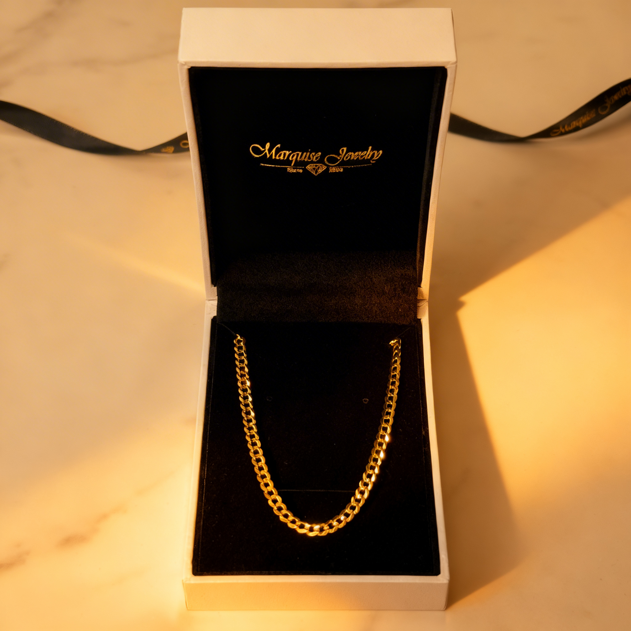 Real 14k Gold Curb Chain - 3.5mm
