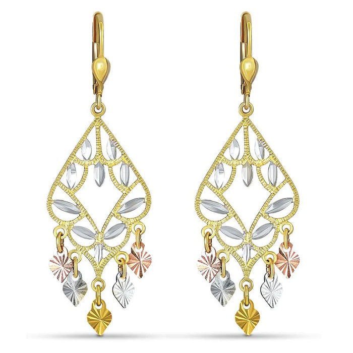 14k Gold Chandelier Dangling Earrings