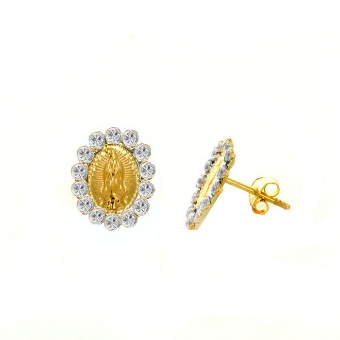 14k Gold Guadalupe White Cz Earrings
