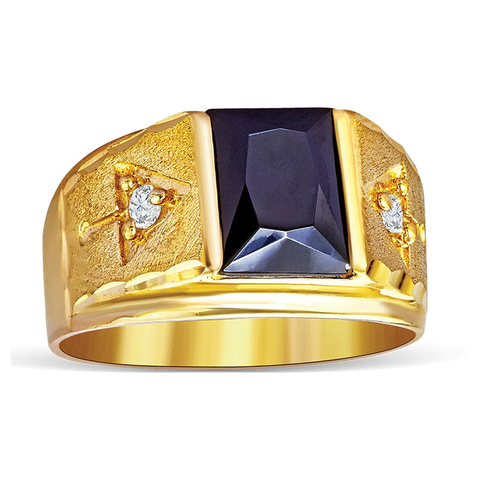 14k Gold Onyx Square Ring