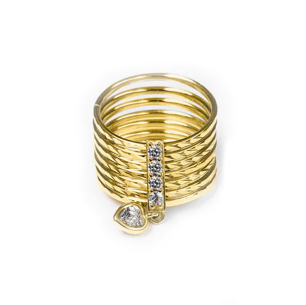 14k Gold Semanario with Heart Ring