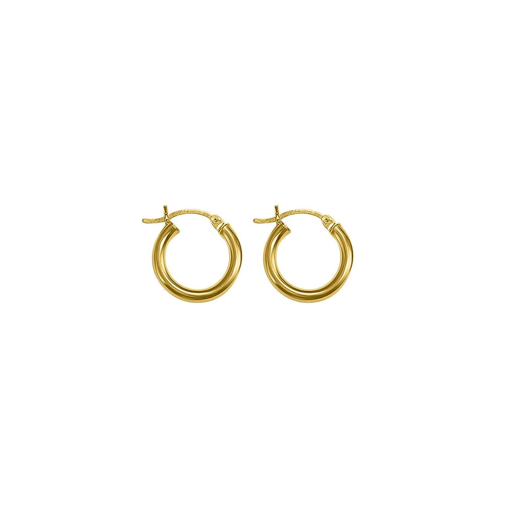 14k Gold Classic Hoop Earrings - 3mm
