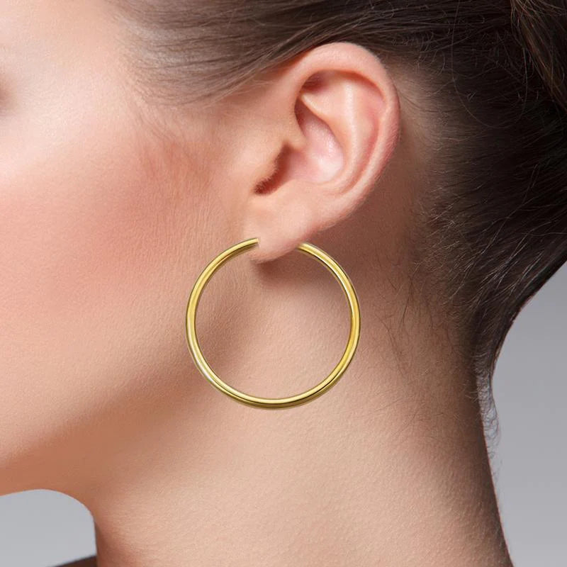14k Gold Classic Hoop Earrings - 4mm