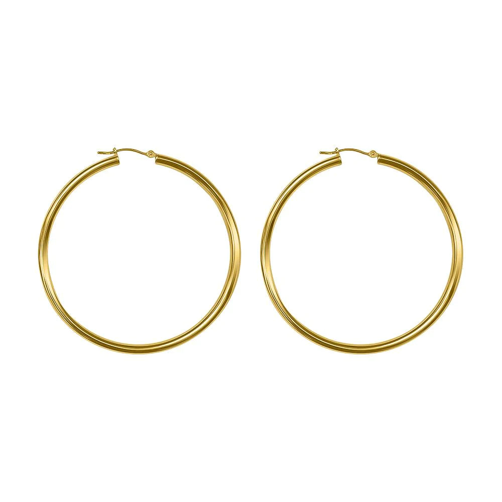 14k Gold Classic Hoop Earrings - 3mm
