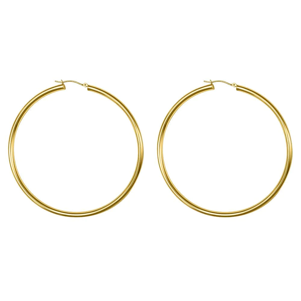 14k Gold Classic Hoop Earrings - 3mm