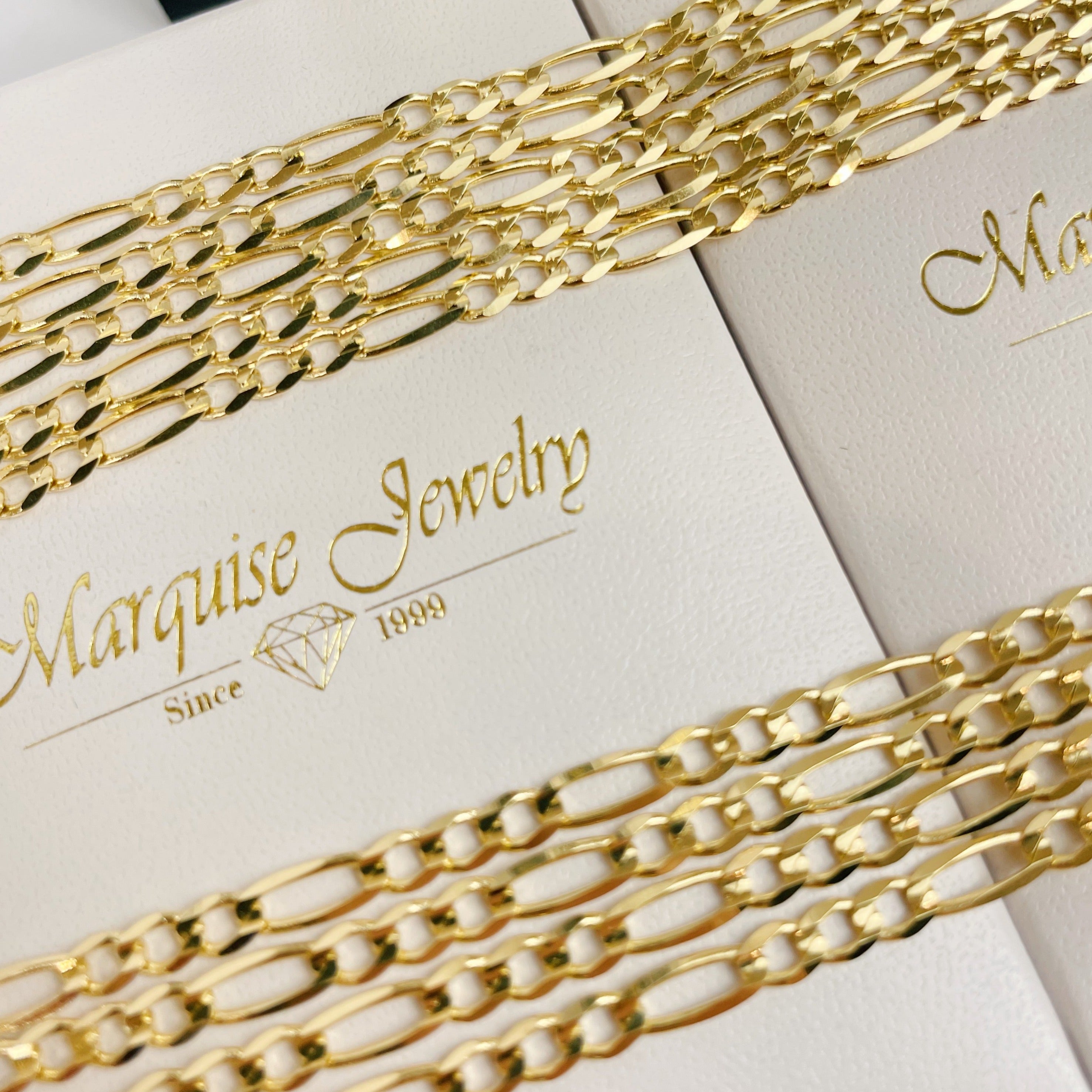 Real 14k Gold Figaro Chain - 4mm