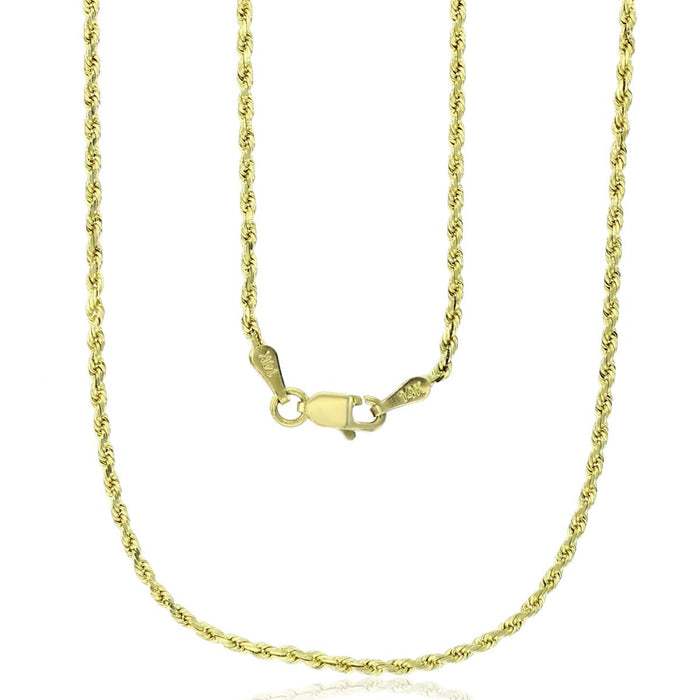 Real 14k Gold Rope Chain 1.5mm (Diamond Cut)