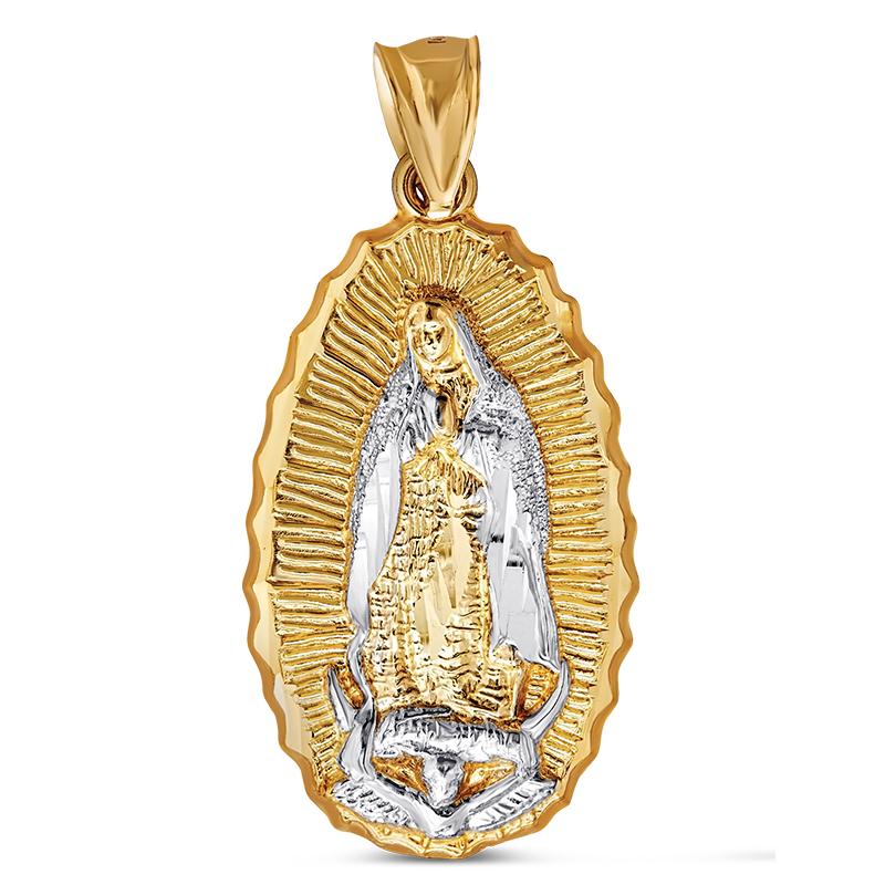 14k Gold Two-Tone Guadalupe Pendant