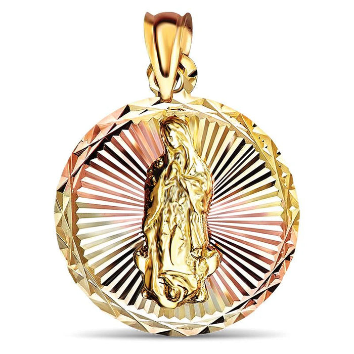 14k Gold Tri-Color Guadalupe Pendant