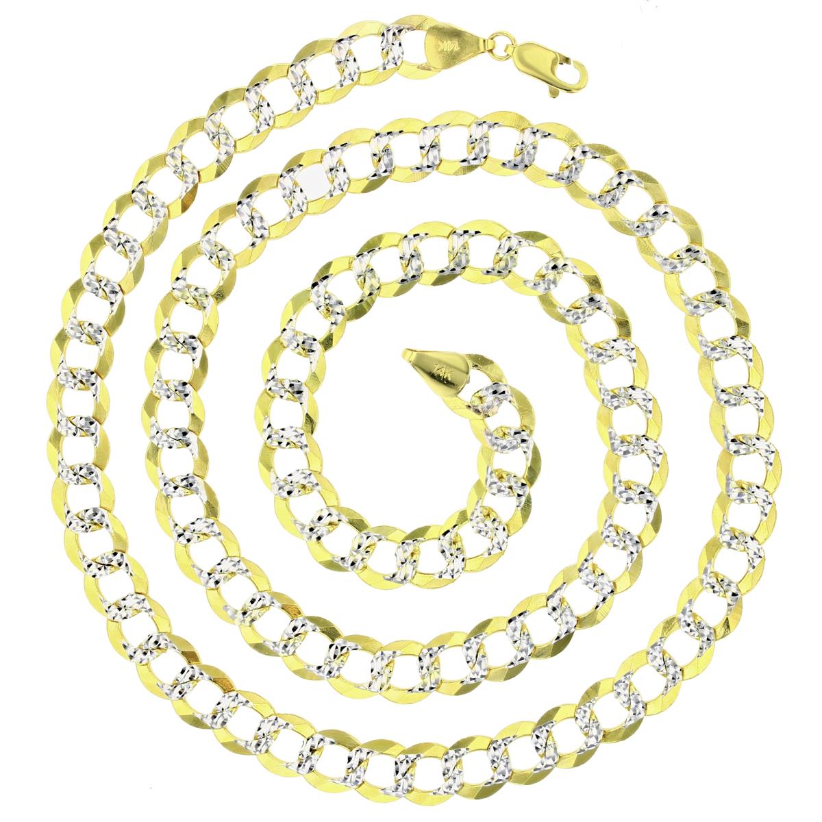 Real 14k Gold Diamond Cut Curb Chain - 8mm