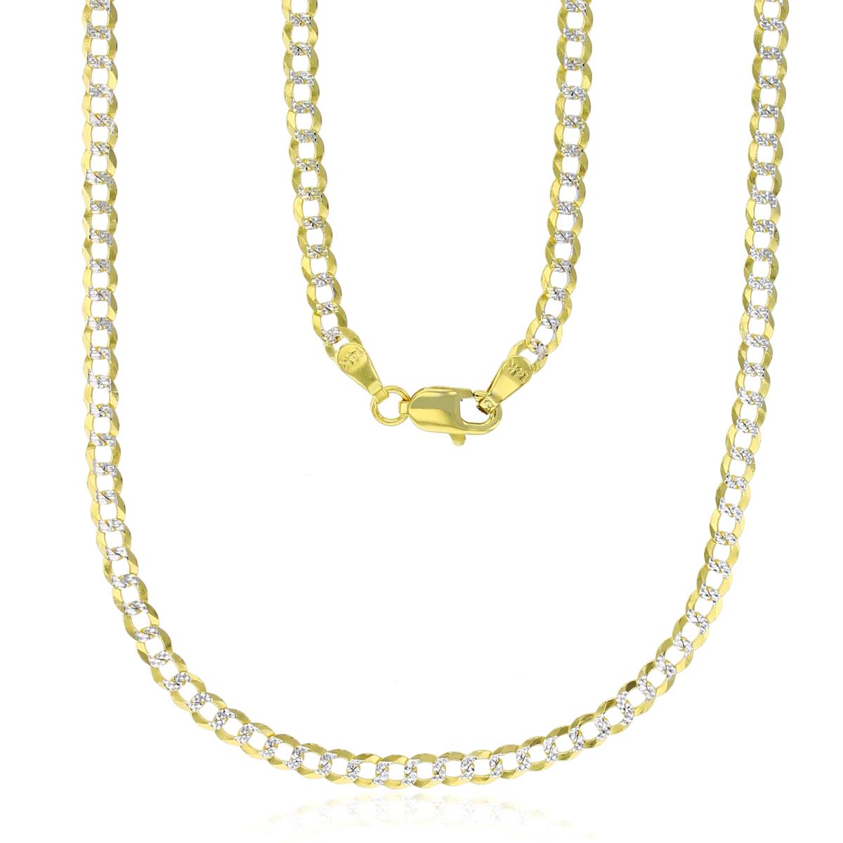 Real 14k Gold Diamond Cut Curb Chain - 3mm