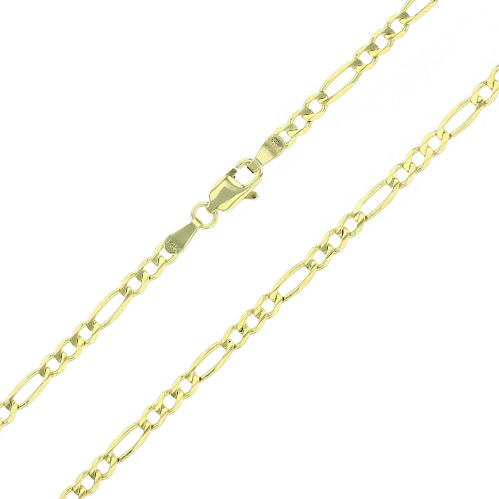 Real 14k Gold Figaro Bracelet - 3mm