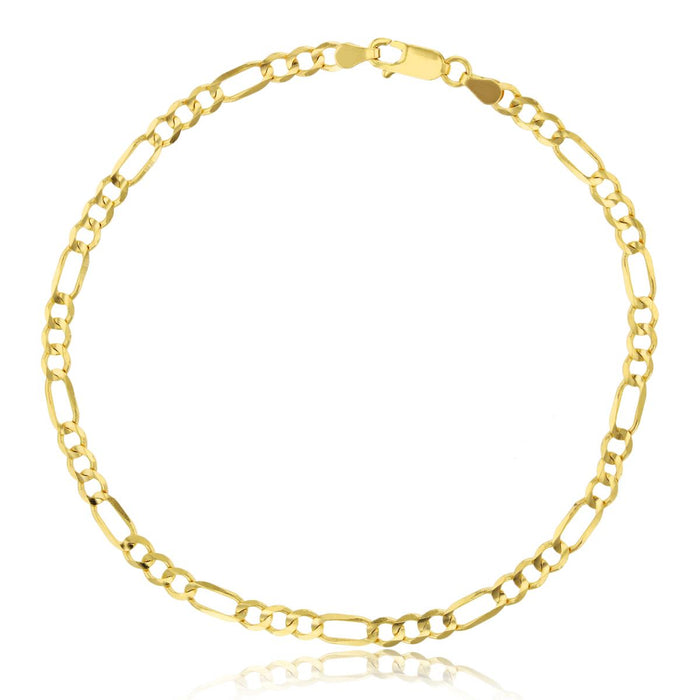 Real 14k Gold Figaro Bracelet - 4mm