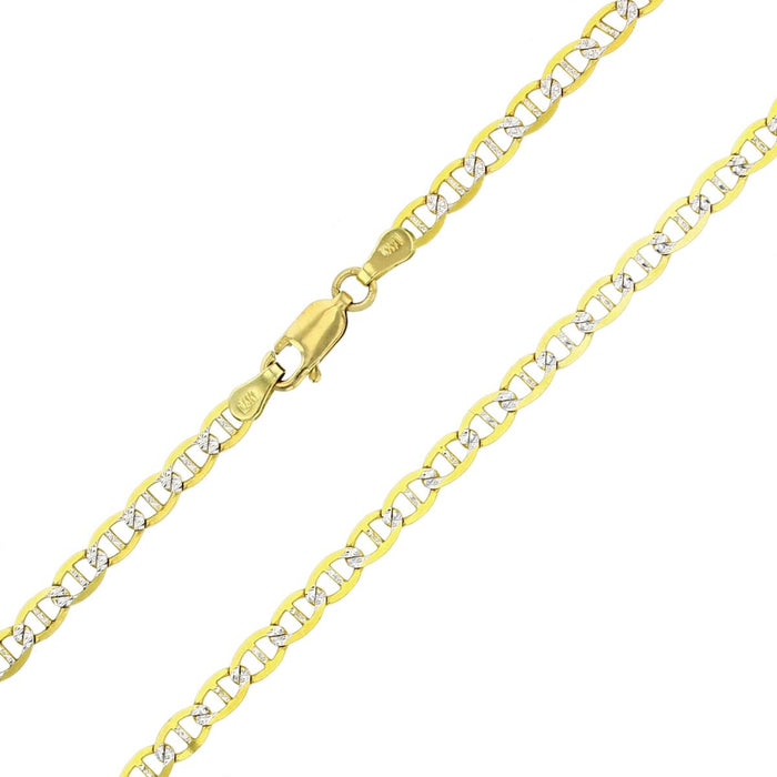 Real 14k Gold Diamond Cut Mariner Chain - 4mm