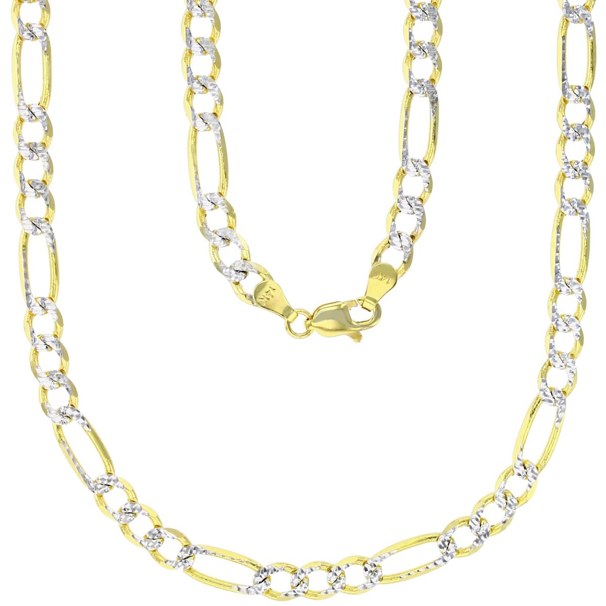 Real 14k Gold Diamond Cut Figaro Chain - 5mm