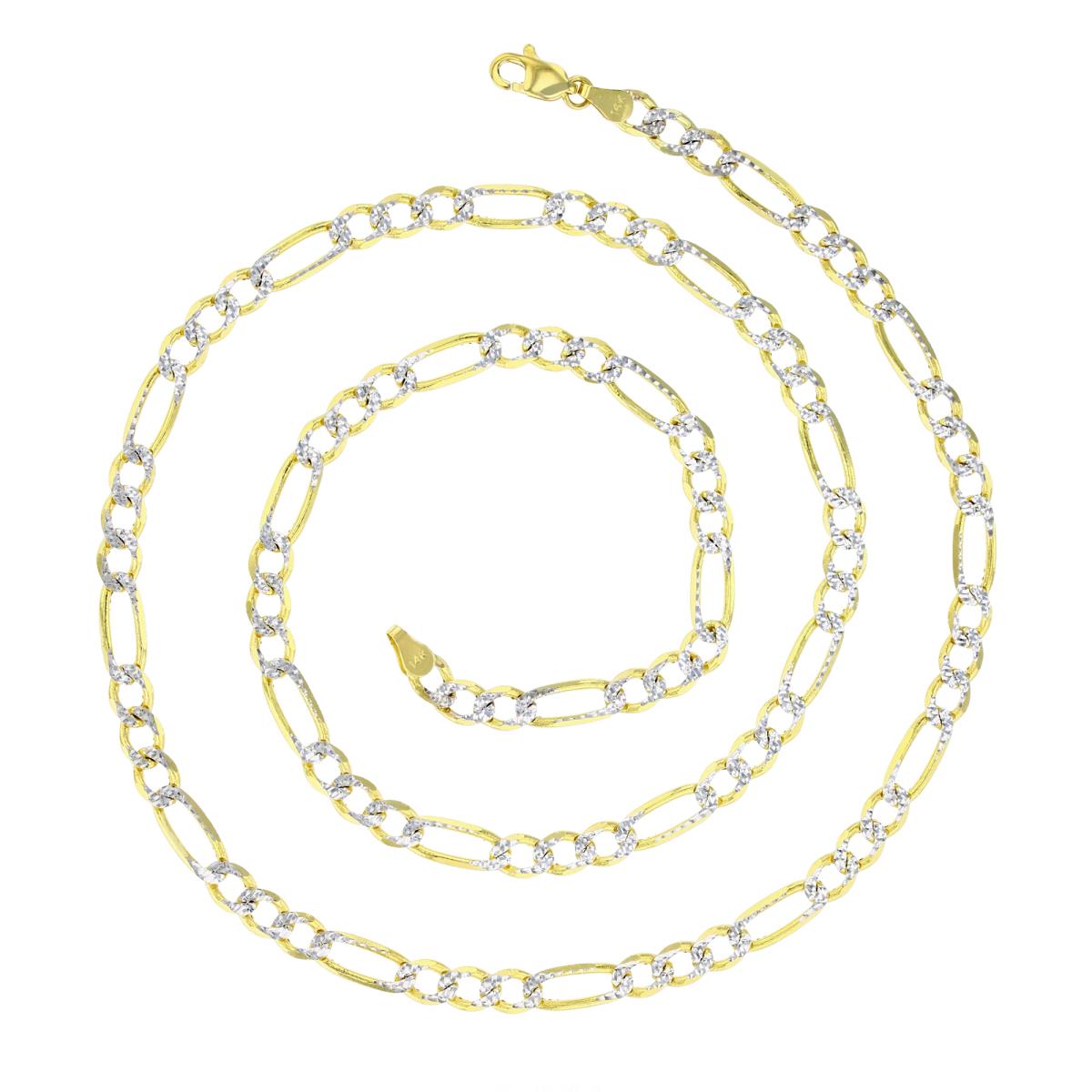 Real 14k Gold Diamond Cut Figaro Chain - 5mm