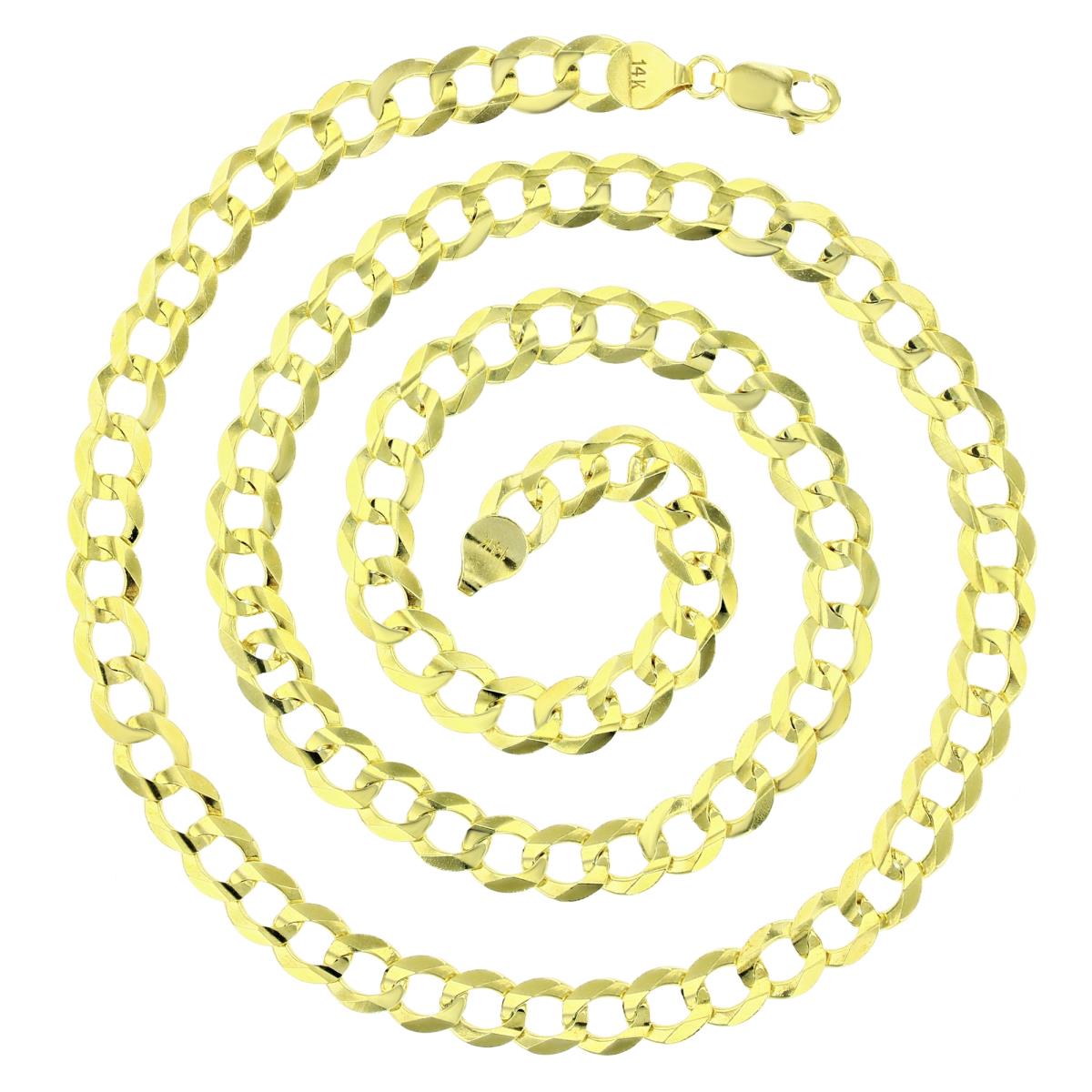 Real 14k Gold Curb Chain - 7mm