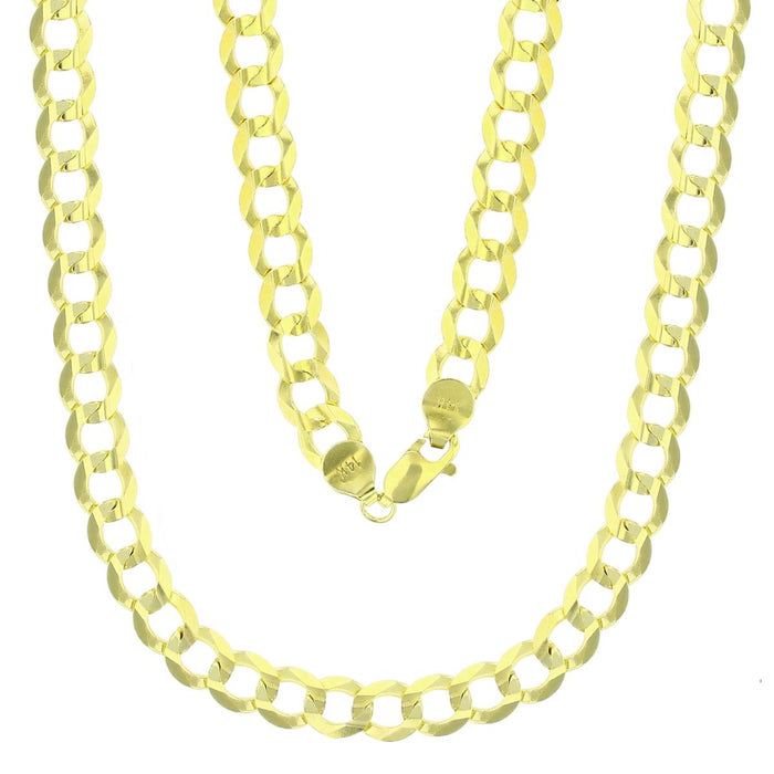 Real 14k Gold Curb Chain - 7mm