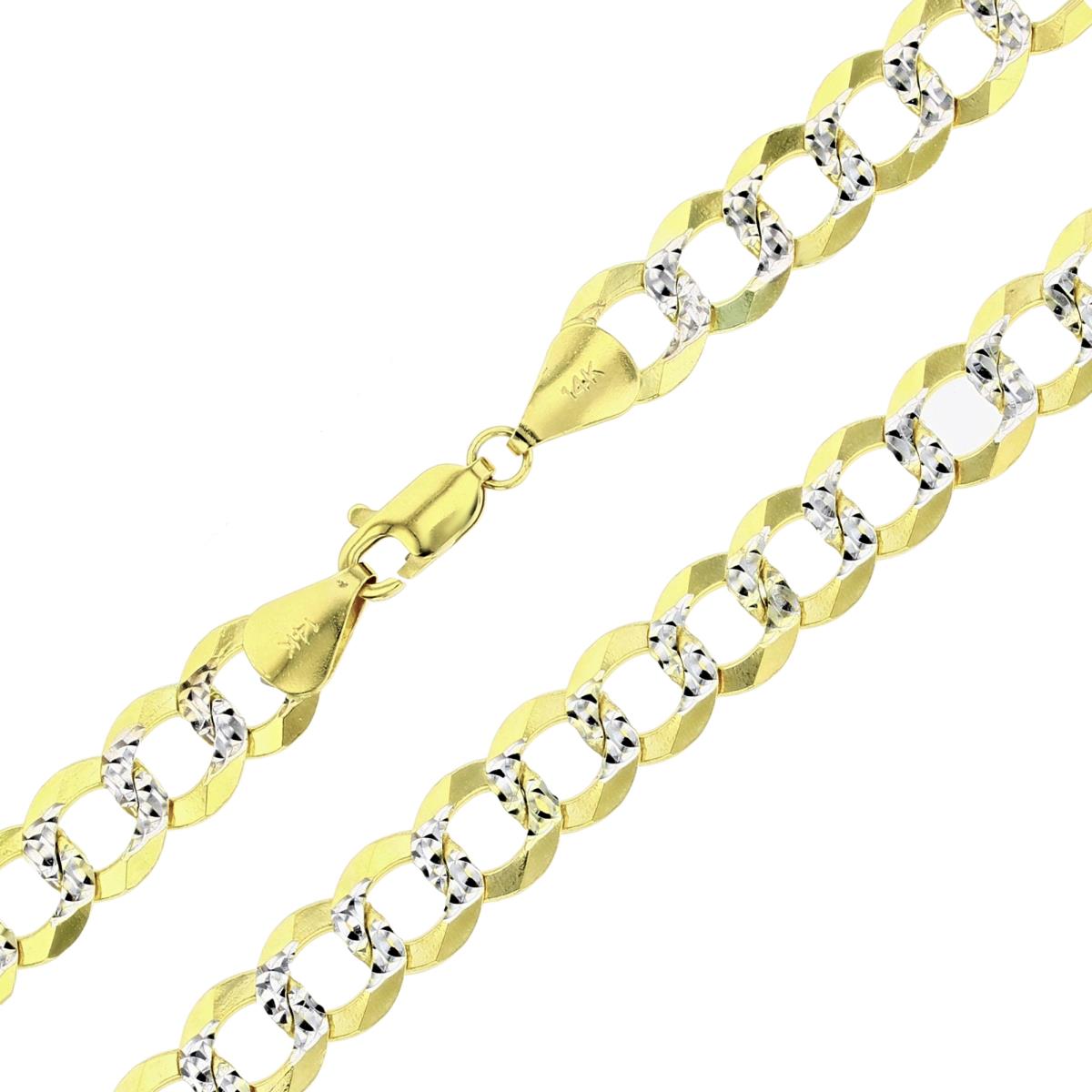 Real 14k Gold Diamond Cut Curb Chain - 8mm