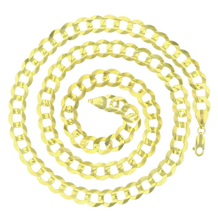 Real 14k Gold Curb Chain - 8mm