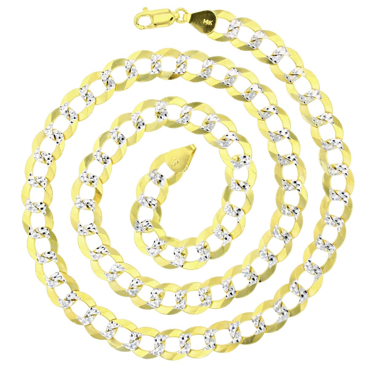 Real 14k Gold Diamond Cut Curb Chain - 9mm