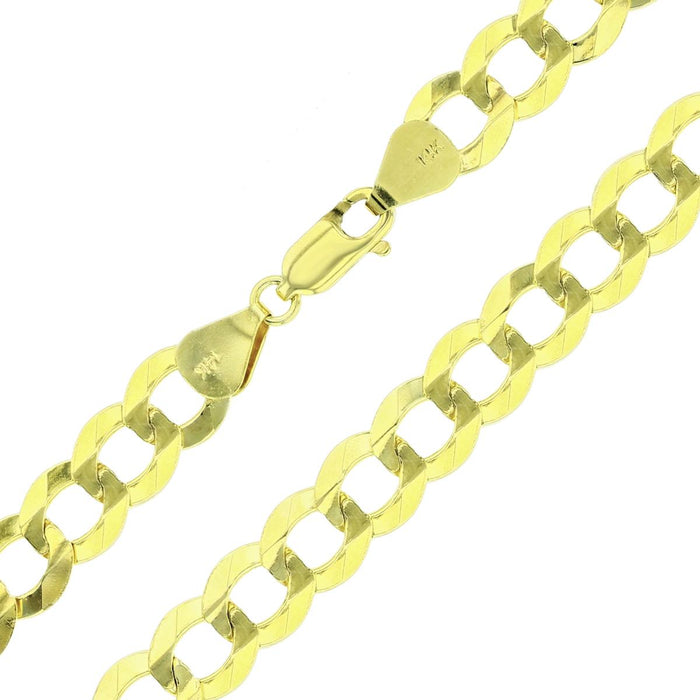 Real 14k Gold Curb Chain - 9mm