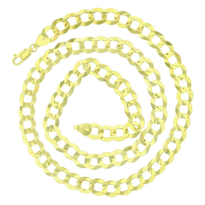 Real 14k Gold Curb Chain - 9mm