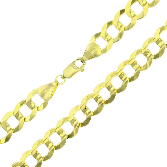Real 14k Gold Curb Chain - 8mm