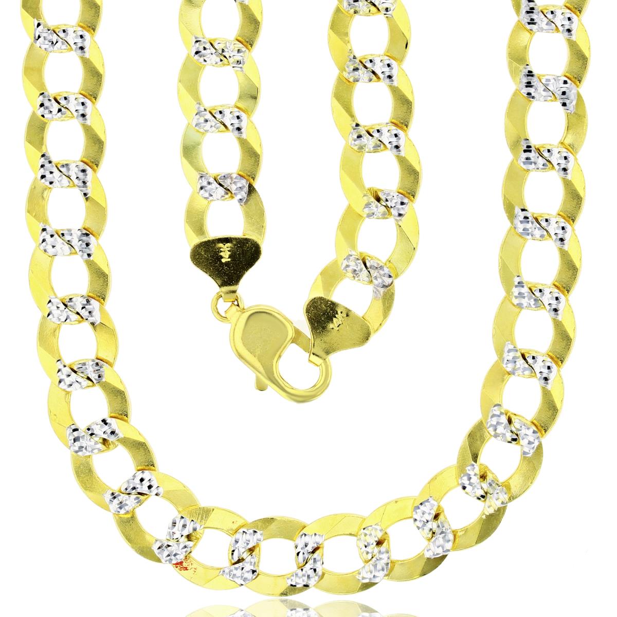 Real 14k Gold Diamond Cut Curb Chain - 11.5mm