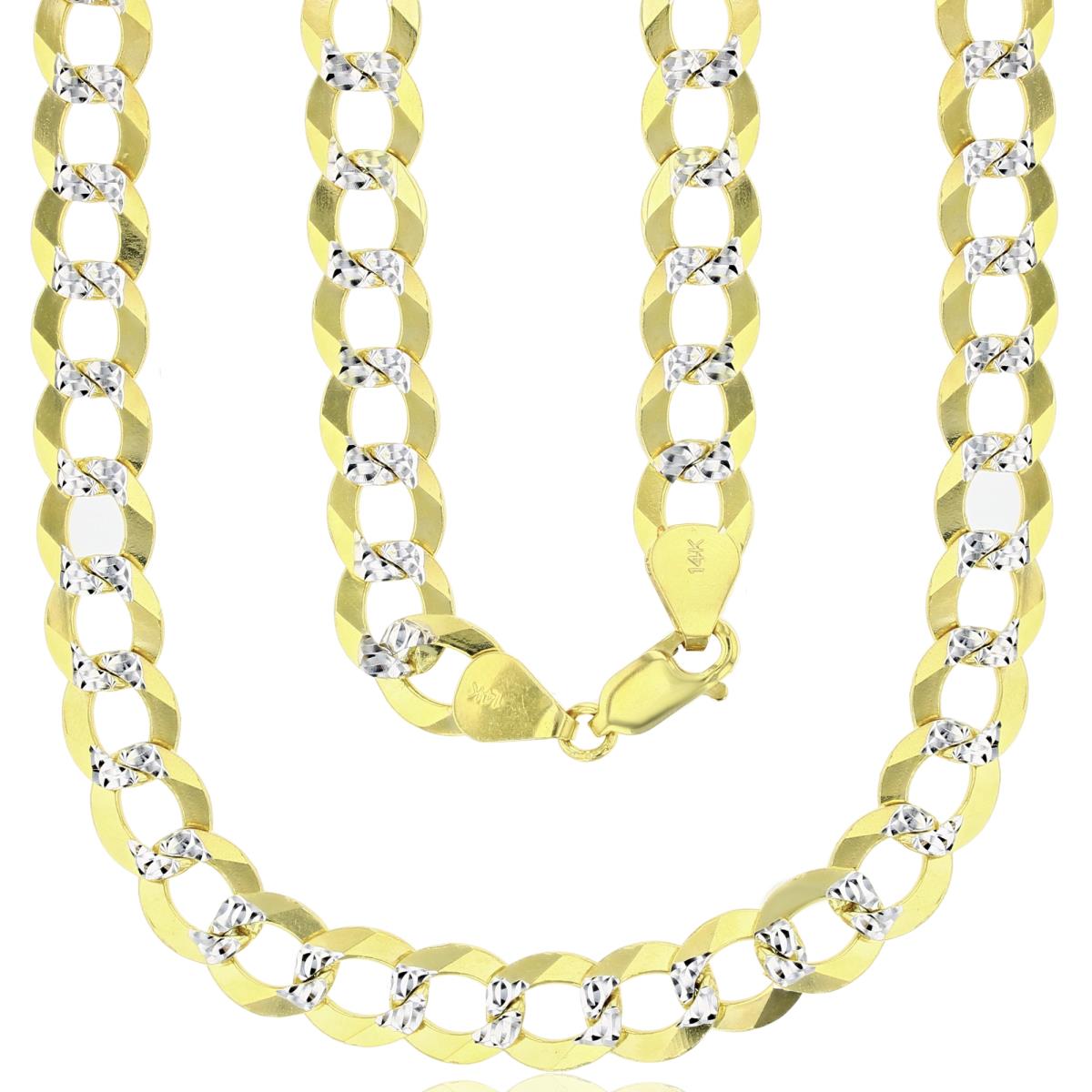 Real 14k Gold Diamond Cut Curb Chain - 9mm