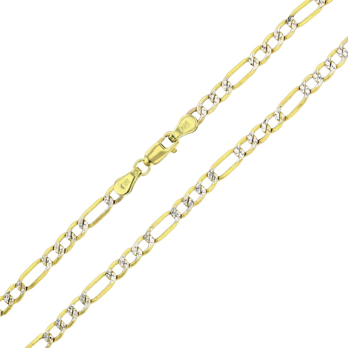 Real 14k Gold Diamond Cut Figaro Chain - 3mm