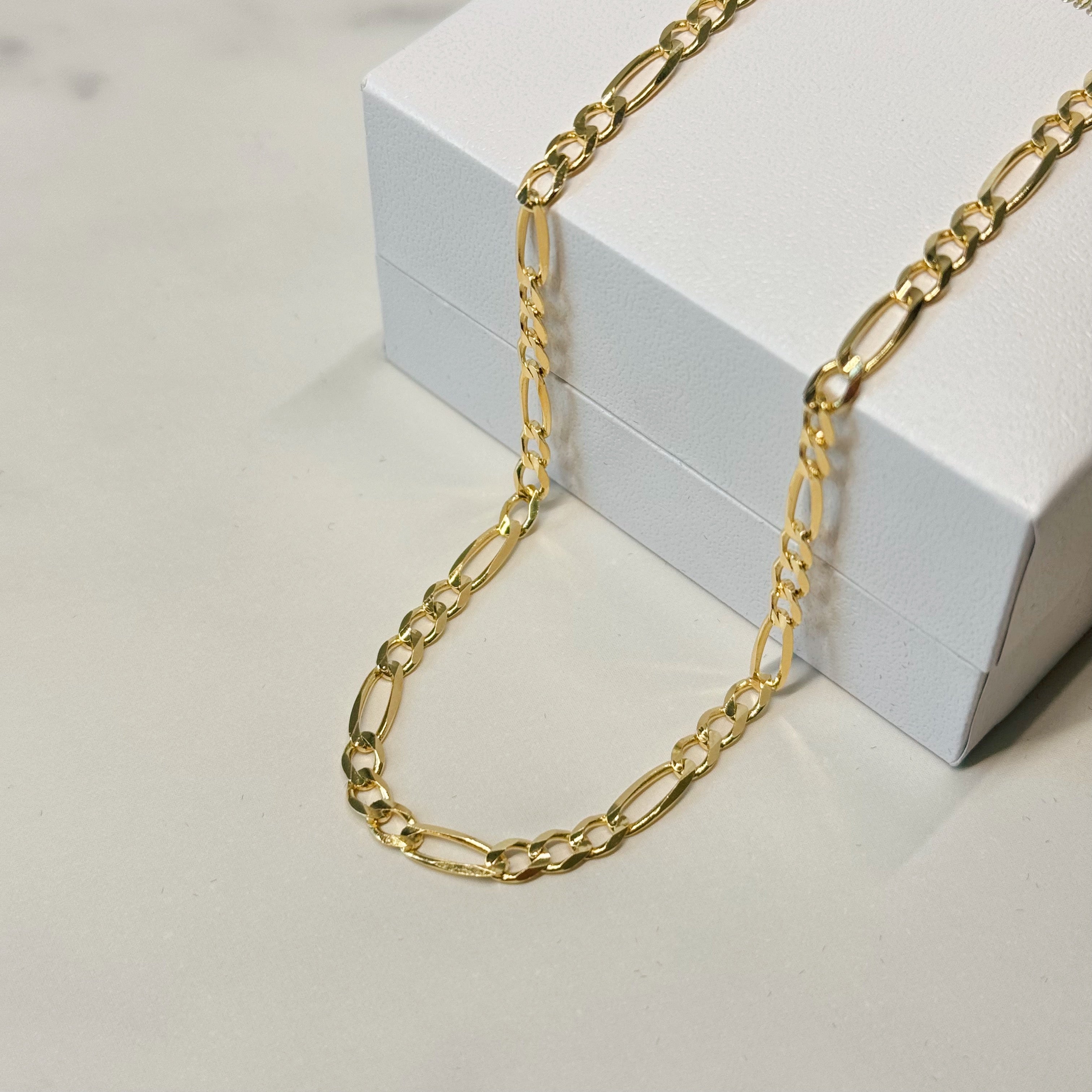 Real 14k Gold Figaro Chain - 4mm