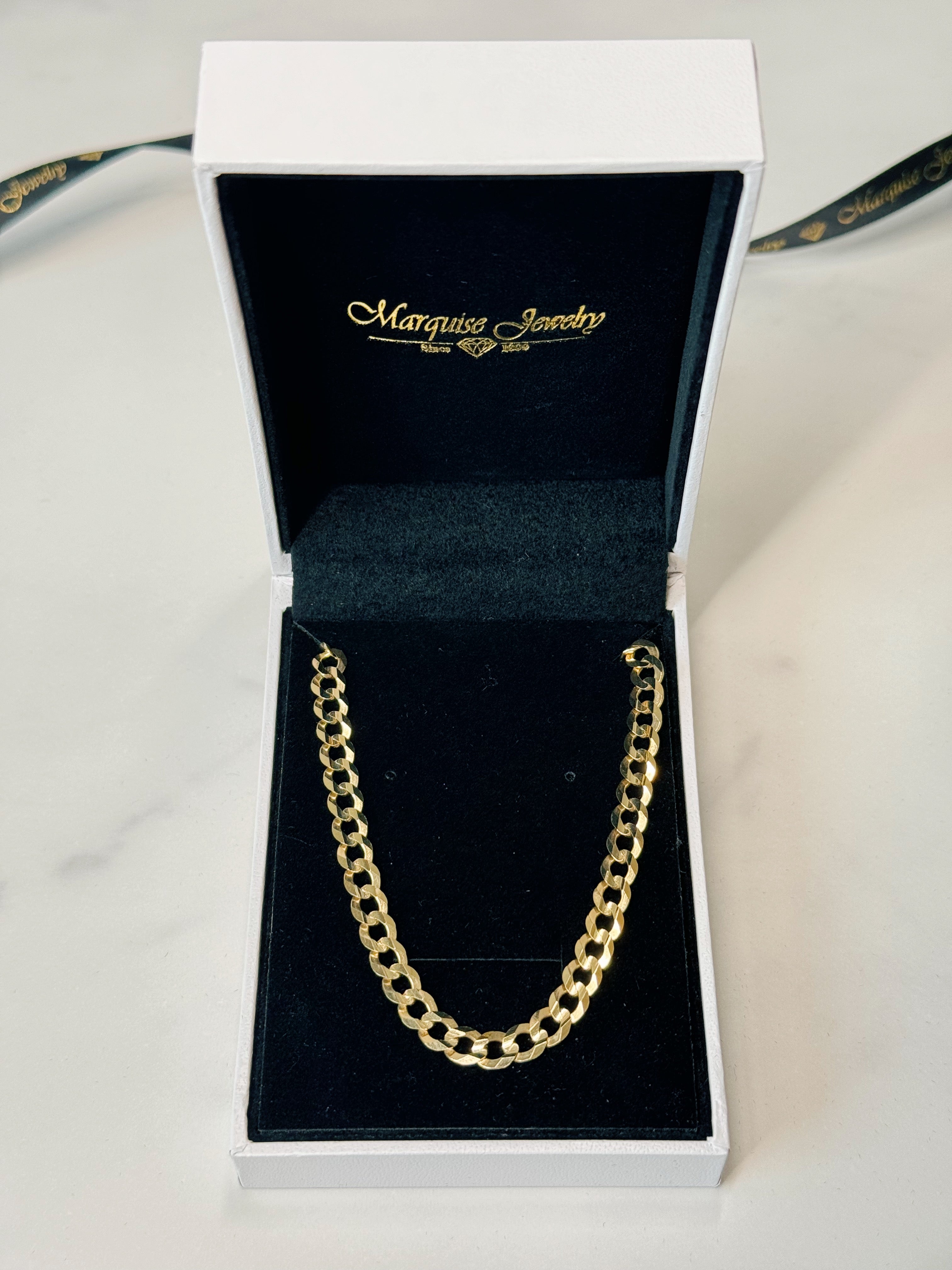 Real 14k Gold Curb Chain - 5.5mm