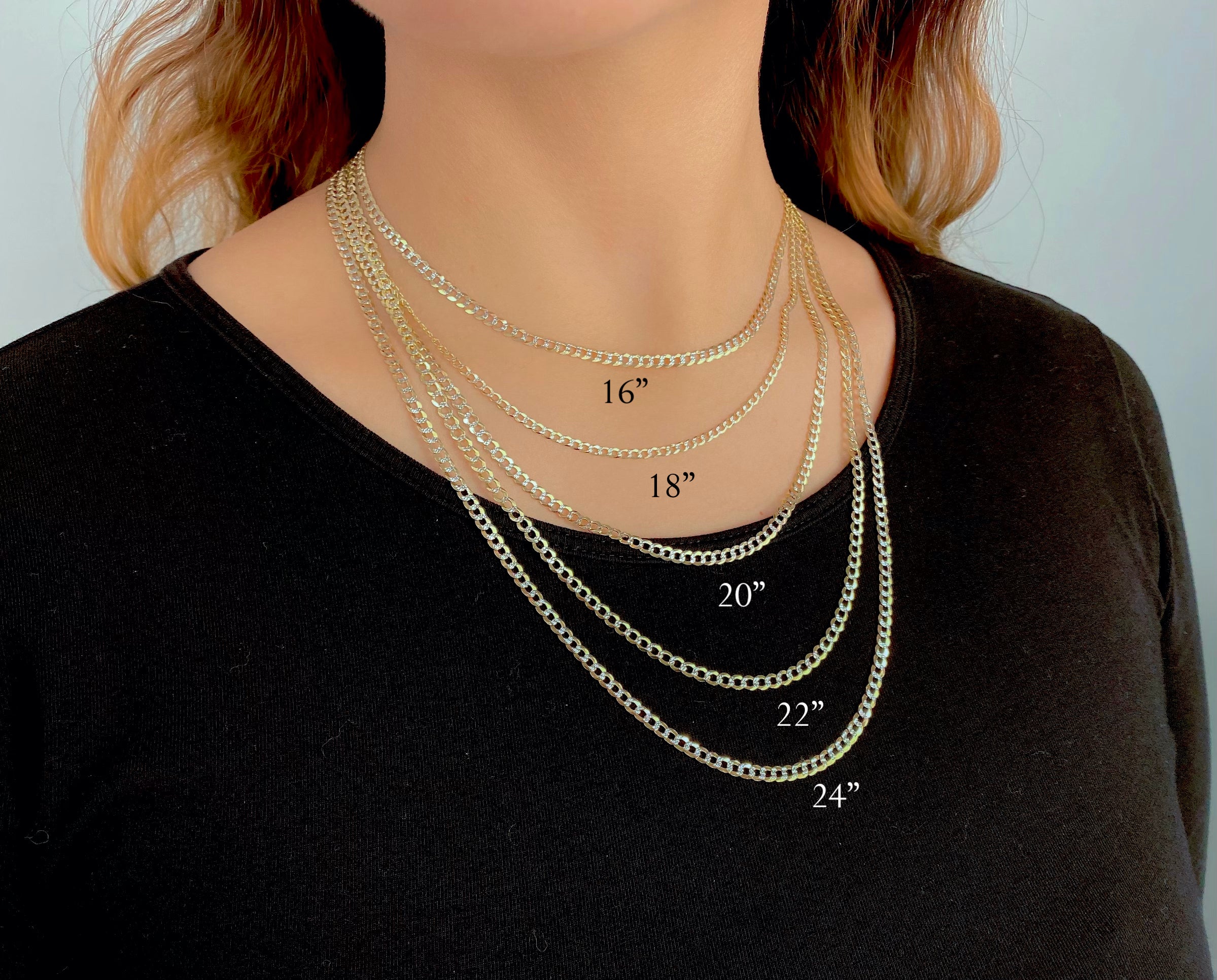 Real 14k Gold Diamond Cut Figaro Chain - 4mm