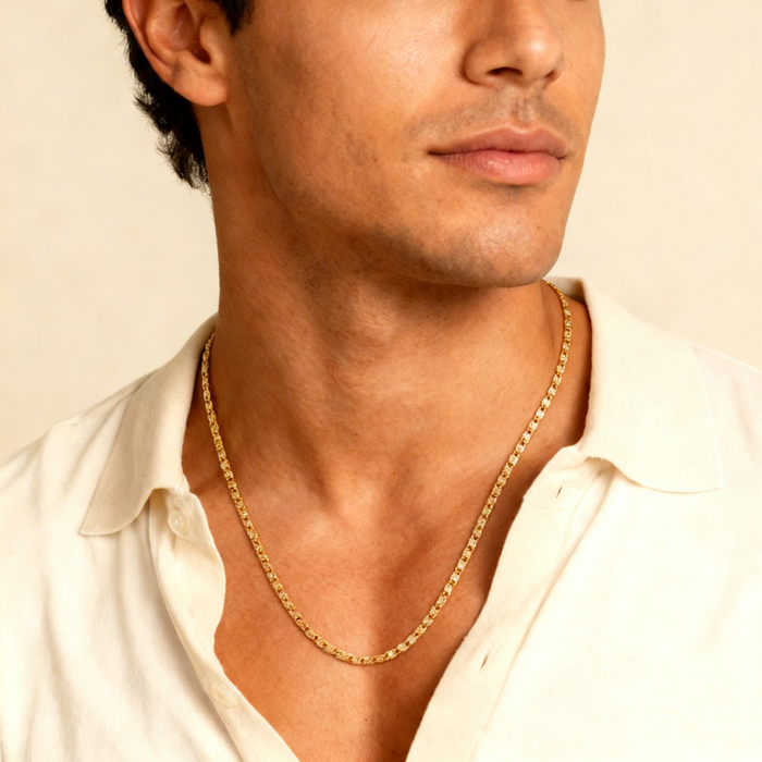 Real 14k Gold Tri-Color Valentino Chain - 2.4mm