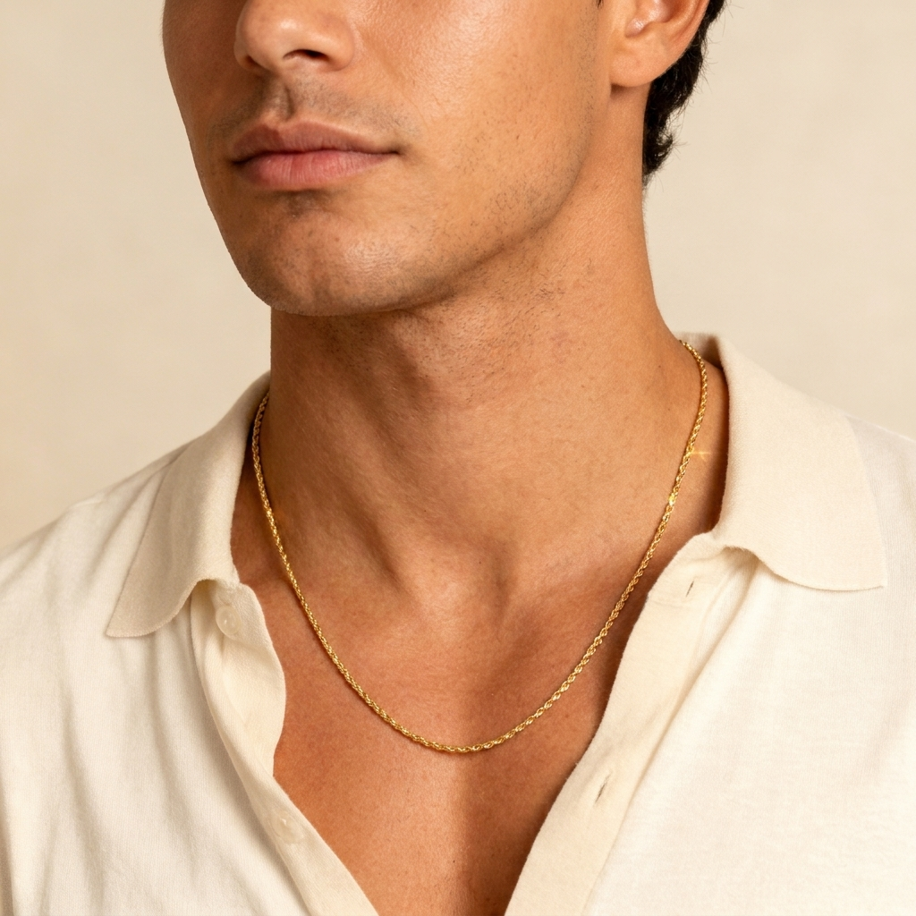 Real 14k Gold Rope Chain 1.5mm (Diamond Cut)