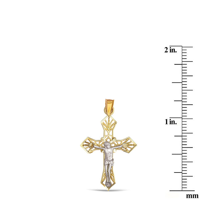 14k Two-Tone Gold Cross Pendant